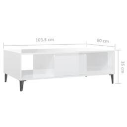 Berkfield Home Decorative Coffee Table High Gloss White 103.5x60x35 cm Engineere - thumbnail 9