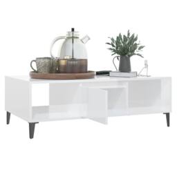 Berkfield Home Decorative Coffee Table High Gloss White 103.5x60x35 cm Engineere - thumbnail 4