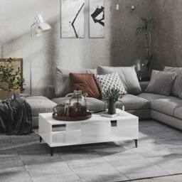 Berkfield Home Decorative Coffee Table High Gloss White 103.5x60x35 cm Engineere - thumbnail 2