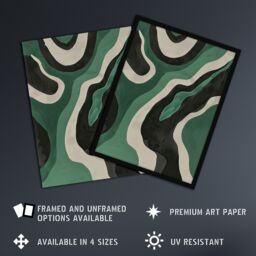 "Artery8 Abstract Amazon River Green & Black Painting Wall Art Print - Size: W12"" x H16""" - thumbnail 2