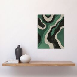 "Artery8 Abstract Amazon River Green & Black Painting Wall Art Print - Size: W12"" x H16""" - thumbnail 4