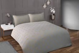 Smart Living Printed Luxury Ombre Metallic Deco Duvet Cover With Pillowcases in Grey - Size: King - thumbnail 3