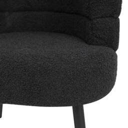 Alivio Sherpa Sofa Chair for Living Room Dining Room Makeup Office Reception in Black - thumbnail 4