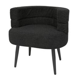 Alivio Sherpa Sofa Chair for Living Room Dining Room Makeup Office Reception in Black - thumbnail 2