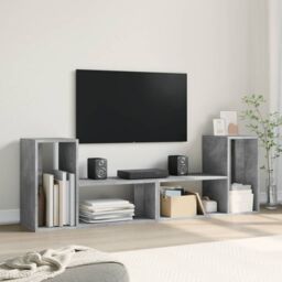 Berkfield Home TV Cabinets 2 pcs Concrete Grey 75x30x50 cm Engineered Wood - Size: 75 x 30 x 50 cm - thumbnail 3