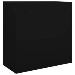 Berkfield Home Sliding Door Cabinet Black 90x40x90 cm Steel - Size: 90 x 40 x 90 cm - thumbnail 4