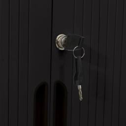 Berkfield Home Sliding Door Cabinet Black 90x40x90 cm Steel - Size: 90 x 40 x 90 cm - thumbnail 7