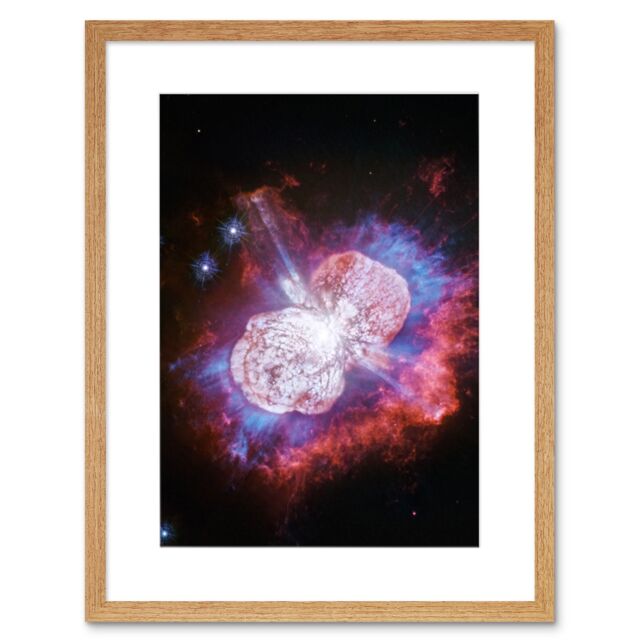 Artery8 Wall Art Print Hubble Space Astronomy Eta Carinae Petulant Star Red Blue Bipolar Bubbles Observations In UV Light Uncover Magnesium Embedded - image 1