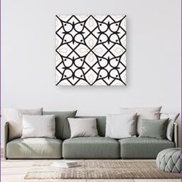 Warren Reed - Designer Arabic Style Pattern Canvas in Black - Size: w10 inch x h10 inch - thumbnail 4