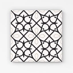 Warren Reed - Designer Arabic Style Pattern Canvas in Black - Size: w10 inch x h10 inch - thumbnail 1