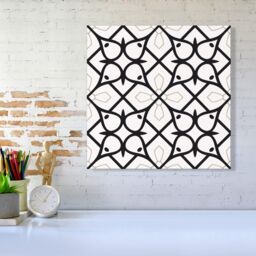 Warren Reed - Designer Arabic Style Pattern Canvas in Black - Size: w10 inch x h10 inch - thumbnail 2