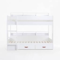Flair Aviary Kids Bunk Bed with Storage Drawers & Shelves in White - Size: Single - thumbnail 5