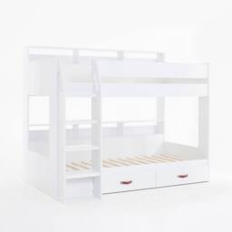 Flair Aviary Kids Bunk Bed with Storage Drawers & Shelves in White - Size: Single - thumbnail 4