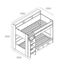 Flair Aviary Kids Bunk Bed with Storage Drawers & Shelves in White - Size: Single - thumbnail 6