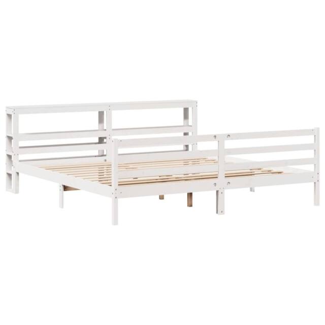 Berkfield Home Beautiful Bed Frame without Mattress White 180x200 cm Super King - image 1