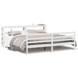 Berkfield Home Beautiful Bed Frame without Mattress White 180x200 cm Super King - thumbnail 2