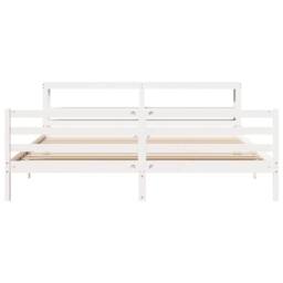 Berkfield Home Beautiful Bed Frame without Mattress White 180x200 cm Super King - thumbnail 4