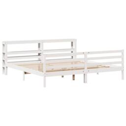 Berkfield Home Beautiful Bed Frame without Mattress White 180x200 cm Super King - thumbnail 1