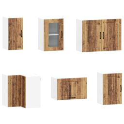 Berkfield Home 11 Piece Kitchen Cabinet Set Kalmar Old Wood Engineered Wood in Brown - thumbnail 5