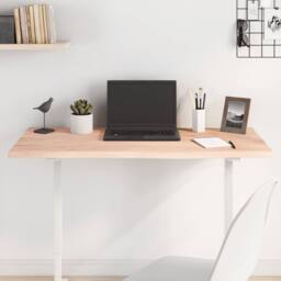Berkfield Home Table Top 100x60x2 cm Untreated Solid Wood Oak in Light Oak - Size: 100 x 60 x 2 cm - thumbnail 2
