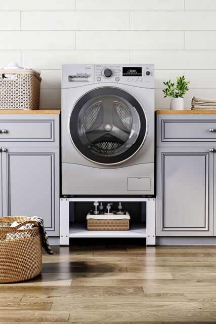 Living and Home Washing Machine Dryer Pedestal in White