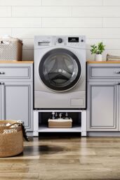 Living and Home Washing Machine Dryer Pedestal in White - thumbnail 1