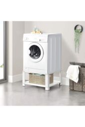 Living and Home Washing Machine Dryer Pedestal in White - thumbnail 3