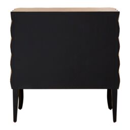 Orsina Spacious Copper Finish Cabinet, Unique Geomatric Design Sideboard Cabinet, Versatile Wooden Shelving Unit in Gold - thumbnail 4