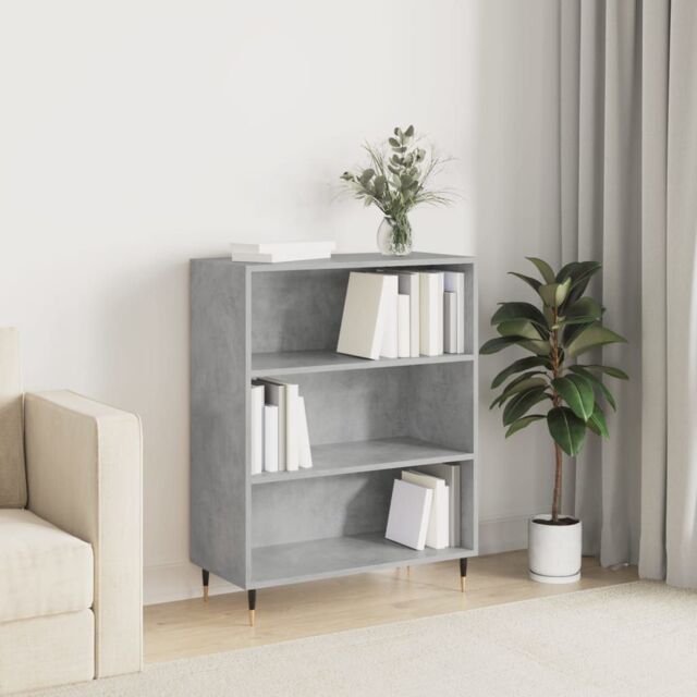 Berkfield Home Bookcase Concrete Grey 69.5x32.5x90 cm Engineered Wood in Brown - image 1