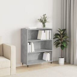 Berkfield Home Bookcase Concrete Grey 69.5x32.5x90 cm Engineered Wood in Brown - thumbnail 1