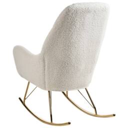 Wyld and Coco Luxe Living Rocking Chair Off-White Boucle Gold-Coloured Legs in White - thumbnail 6