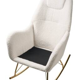 Wyld and Coco Luxe Living Rocking Chair Off-White Boucle Gold-Coloured Legs in White - thumbnail 8