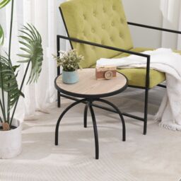 Nordlys Table Appoint End Table Industrial Metal Round in Brown - thumbnail 3