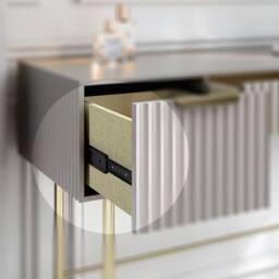 CARME HOME Lara Mocha Dressing Table - Ridged front & side finished in Brown - thumbnail 3