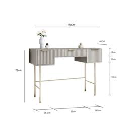 CARME HOME Lara Mocha Dressing Table - Ridged front & side finished in Brown - thumbnail 6