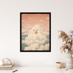 Wee Blue Coo Wall Art Print Head In The Clouds Sheep Fun Blue Pink Living Room Framed - Size: A4 - thumbnail 4