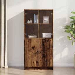 Berkfield Home Highboard with Doors Old Wood 68x37x142 cm Engineered Wood in Brown - Size: 68 x 37 x 142 cm - thumbnail 1