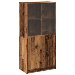 Berkfield Home Highboard with Doors Old Wood 68x37x142 cm Engineered Wood in Brown - Size: 68 x 37 x 142 cm - thumbnail 2