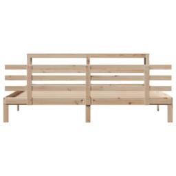 Berkfield Home Bed Frame with Headboard without Mattress 200x200 cm in Natural - thumbnail 4