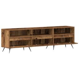 Berkfield Home TV Cabinet Old Wood 150x30x44, 5 cm Engineered Wood in Brown - thumbnail 5