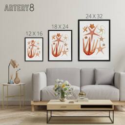 "Artery8 Starfish Biodiversity Illustration Albert I Framed Canvas Wall Art in White - Size: W12"" x H16""" - thumbnail 4