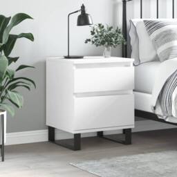 Berkfield Home Bedside Cabinet White 40x35x50 cm Engineered Wood - Size: 40 x 35 x 50 cm - thumbnail 2