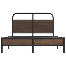 Berkfield Home Bed Frame without Mattress 120x200 cm Brown Oak Engineered Wood - Size: Small Double - thumbnail 5