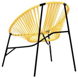 Berkfield Home Garden Egg Chair Black & Yellow Poly Rattan - thumbnail 6