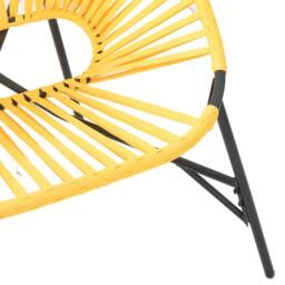 Berkfield Home Garden Egg Chair Black & Yellow Poly Rattan - thumbnail 7