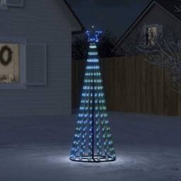Berkfield Home Christmas Tree Light Cone 275 LEDs Blue 180 cm - thumbnail 2