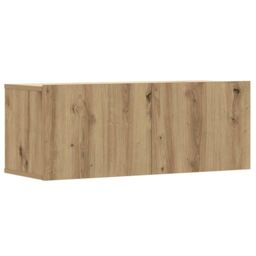 Berkfield Home 3 Piece TV Cabinet Set Wall-mounted Artisan Oak Engineered Wood in Brown - thumbnail 4