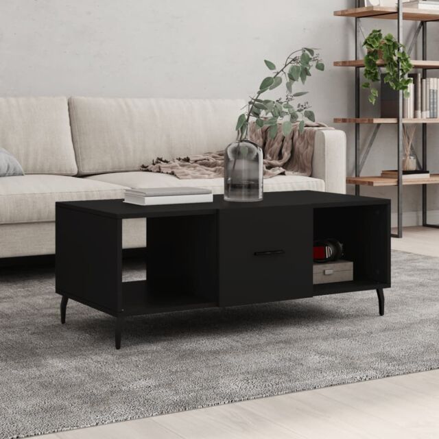Berkfield Home Coffee Table Black 102x50x40 cm Engineered Wood - Size: 102 x 50 x 40 cm - image 1