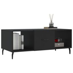 Berkfield Home Coffee Table Black 102x50x40 cm Engineered Wood - Size: 102 x 50 x 40 cm - thumbnail 3