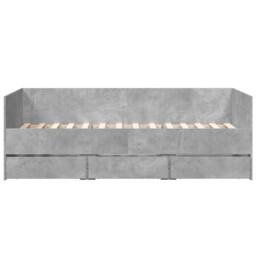 Berkfield Home Daybed with Drawers without Mattress Concrete Grey 90x190 cm Single - thumbnail 4